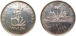 Haiti Second Republic 1973 50 Gourdes (1974 World Cup) Silver (.925) Ottawa Mint (12000) 16.75g PF KM 106