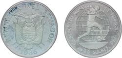 Ecuador Republic 1986 1000 Sucres (FIFA World Championship 1986) Silver (.925) (8125) 23.36g PF KM 86 Schön 81