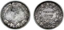 Bolivia Republic 1894 PTS ES 20 Centavos