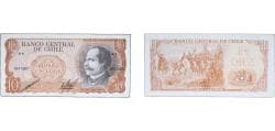 Chile 1967 10 Escudos (2nd. type; blue/black serial) Paper UNC P 143