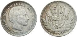 Uruguay Oriental Republic 1943 So 50 Centesimos