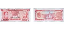 Venezuela Bolivarian Republic 1989 5 Bolívares Paper UNC P 70 NCV bbcv5bs-bb