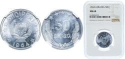 Albania 1964 50 Qindarka Aluminium 2g NGC MS 64 KM 42 Schön 42