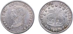 Bolivia Republic 1857 PTS FJ 4 Soles Silver (.667) Potosi Mint 13.34g XF Part original luster KM 123.2