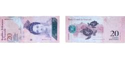 Venezuela Bolivarian Republic 2013 20 Bolívares Paper UNC P 91 NCV bbcv20bsf-aa NCV bbcv20bsf-ab