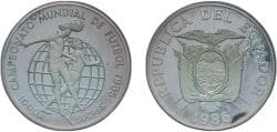 Ecuador Republic 1986 1000 Sucres (1986 FIFA World Cup) Silver (.925) (10000) 23.38g PF KM 88 Schön 82