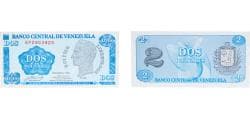 Venezuela Fourth Republic 1989 2 Bolívares Paper UNC P 69 NCV bbcv2bs-aa TBB 341