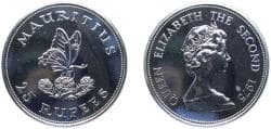 Mauritius Constitutional Monarchy Within The Commonwealth 1975 25 Rupees - Elizabeth II (2nd portrait; Conservation) Silver (...