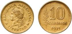 Argentina Federal Republic 1971 10 Centavos Aluminium bronze Buenos Aires Mint (135623493) 2.16g AU KM 66 Schön 66