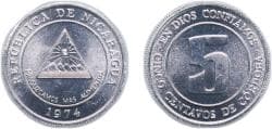 Nicaragua Republic 1974 5 Centavos (FAO) Aluminium Royal Mint (2000000) 1.46g UNC KM 28 Schön 29