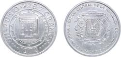Dominican Republic Fourth Republic 1972 1 Peso (Central Bank) Silver (.900) (27000) 26.98g UNC KM 34