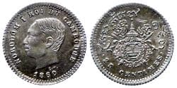 Cambodia - Norodom I - 25 centimes 1860 - Very rare