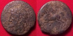 KINGDOM OF NUMIDIA, Micipsa, AE 26mm. Bearded bust, Horse galloping left.