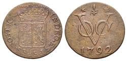 Netherland East Indies, VOC coinage, West Friesland, copper duits 1792