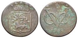 Netherland East Indies, VOC coinage, West Friesland, copper duits 1784.