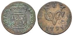 Netherland East Indies, VOC coinage, West Friesland, copper duits 1793.