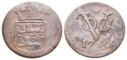 Netherland East Indies, VOC coinage, West Friesland, copper duits 1750.