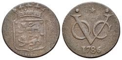 Netherland East Indies, VOC coinage, West Friesland, copper duits 1786.
