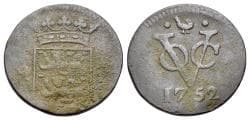 Netherland East Indies, VOC coinage, West Friesland, copper duits 1752.