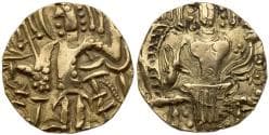 Kidarites. Kidara (ca. AD 425-457). Electrum Dinara (7.74 g). Gandharan mint.