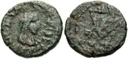 Bosporan Kingdom. Rhescouporis IV. A.D. 242-277. Æ 19 mm. Near VF, dark green patina. Rare.