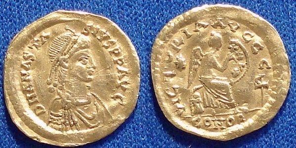 SB 6 Anastasius I, AV semissis, Constantinople
