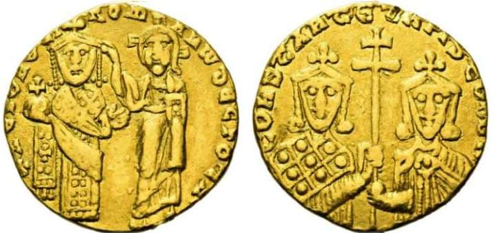 SB 1743 Constantine VII, Porphyrogenitus, with Romanus I and Christ, AV Solidus