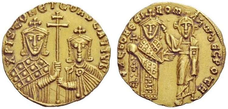 SB 1744 Constantine VII Porphyrogenitus, with Romanus I and Christopher, AD 913-959
