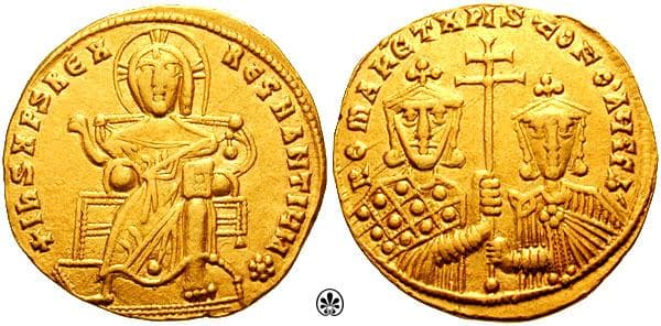 SB 1745 Constantine VII with Romanus I and Christ
