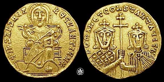 SB 1746 Constantine VII, with Romanus I AV Solidus