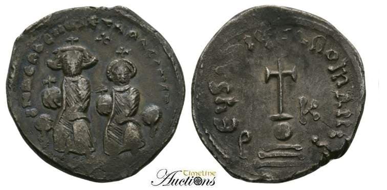 SB 798 Heraclius, AR Hexagram, 615-638, Constantinople