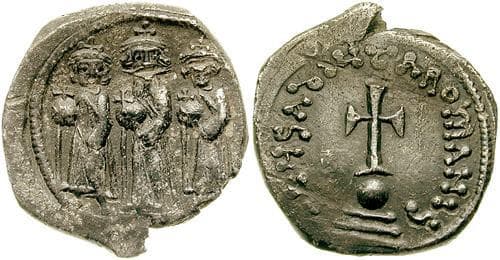 SB 803 Heraclius, AR Hexagram, 615-638, Constantinople