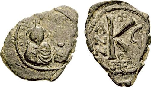SB 846 Heraclius and Heraclius Constantine, AE Half Follis, Seleucia Isauriae