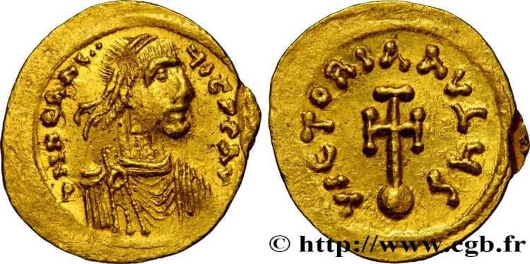 Sear 868 barb (2) Heraclius barbaric copy of an AV semissis, AD 620-641, Carthage mint