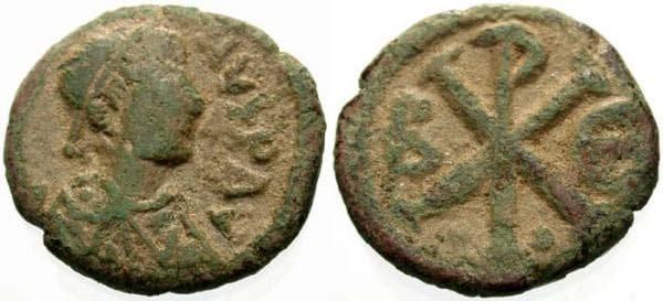 SB 77 Justin I, AE Pentanummium, 512-518 AD, Constantinople