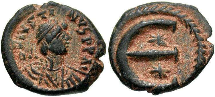 SB 80B Justin I, AE Pentanummium, Thessalonica