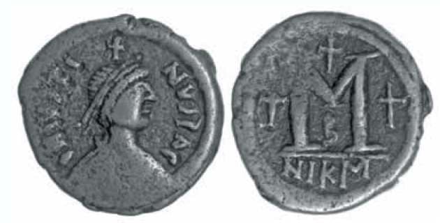 SB 88A Justin I, AE follis