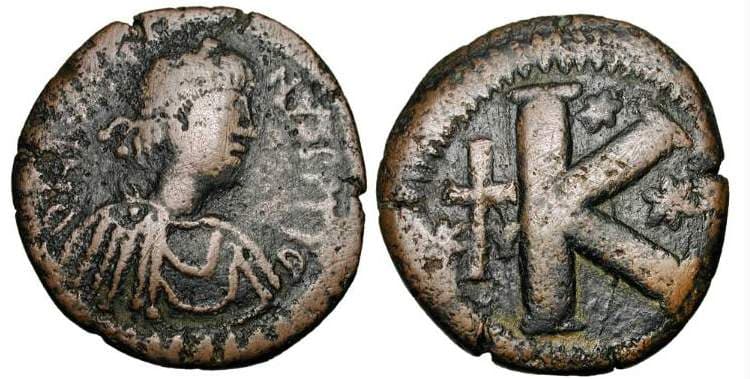 SB 99 Justin I, AE Half-follis, Cyzicus