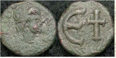 SB 416 Justin II, AE Pentanummi, Ravenna mint