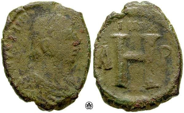 MIB 173 Justinian I AE 8 Nummi
