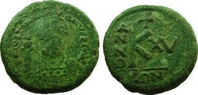 SB 285 Justinian I, Half follis, 527-565 AD