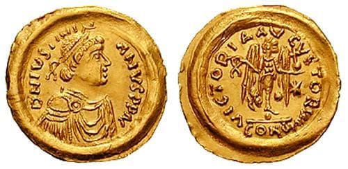SB 145 var Justinian I AV Tremissis
