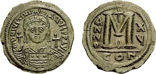 SB 163 Justinian I, AE Follis