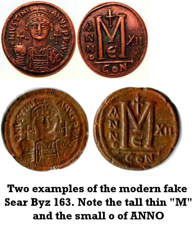 FAKE SB 163 MODERN FAKE Justinian I, AE Follis