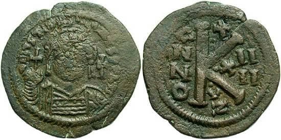 SB 208 Justinian I, AE Half-Follis