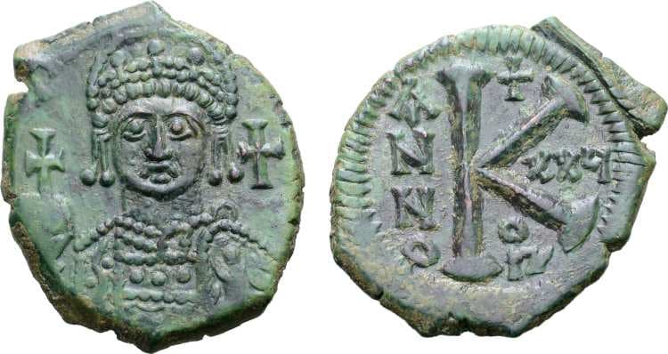 SB 230 Justinian I, AE Half follis