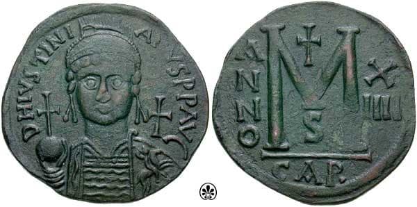 SB 261 Justinian I, AE Follis, Carthage