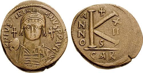 SB 266 Justinian I, AE Half-Follis, Carthage