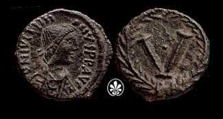 SB 309 Justinian I, AE Pentanummium, 16mm