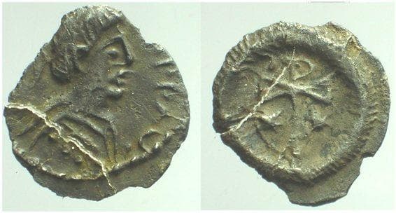 SB 320 Justinian I, AR half-siliqua, Ravenna mint